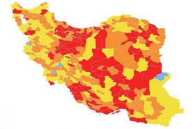 نقشه کرونایی ایران در ۱۶ بهمن ۱۴۰۰