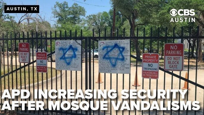 حمله به چندین مسجد در ایالت تگزاس آمریکا؛ ستاره داوود بر در ورودی مسجد