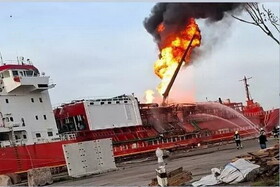 حمله روسیه به کشتی حامل گاز ترکیه در بندر ایزماعیل اوکراین